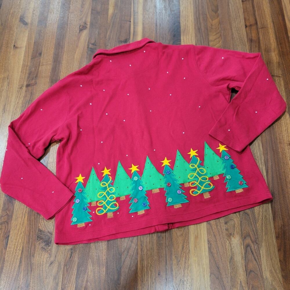 Bechamel Christmas Tree Button Front Cardigan Jac… - image 2